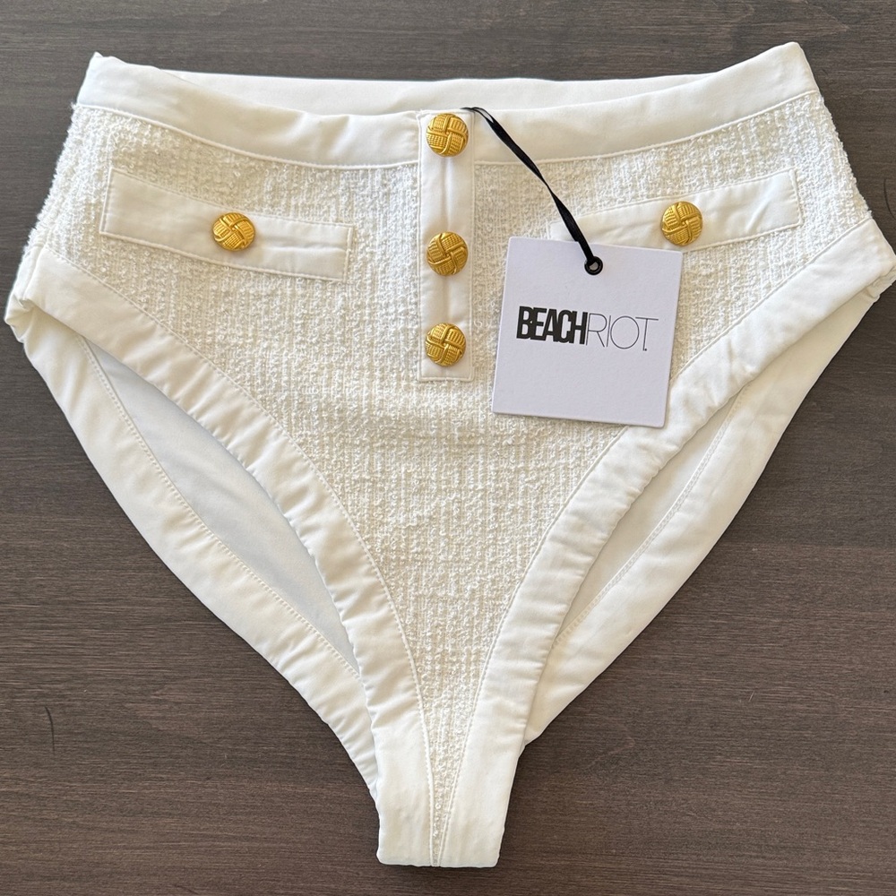 NWT Beach Riot Muriel Bottom I DO ivory size M